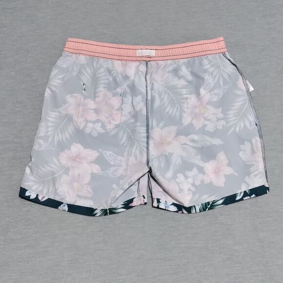 Public Record 5" Swim Trunks Hawaiian Floral Mens Large Standard Fit Unlined - Picture 7 of 14